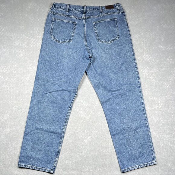 LL Bean Jeans Mens 40x31 Blue Relaxed Straight Adjustable Comfort Waist Denim - Picture 3 of 10
